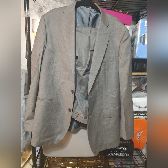 Men's Gray Tick Suit Size 46 Regular